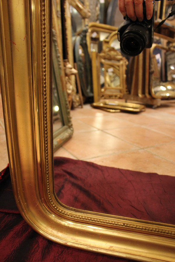 81 X 97 CM Coppia di specchi Luigi Filippo perlati, foglia oro