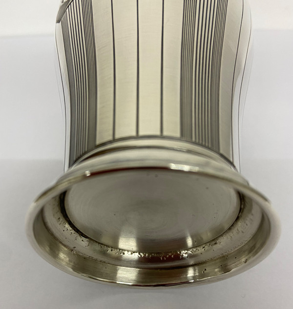 Art-Deco-Pauke aus massivem Silber 
