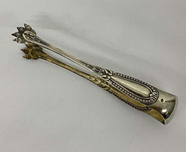 Solid silver sugar tongs