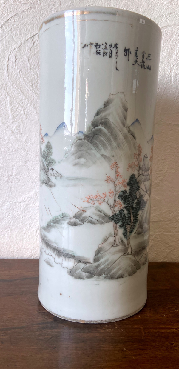 Chinese porcelain scroll vase