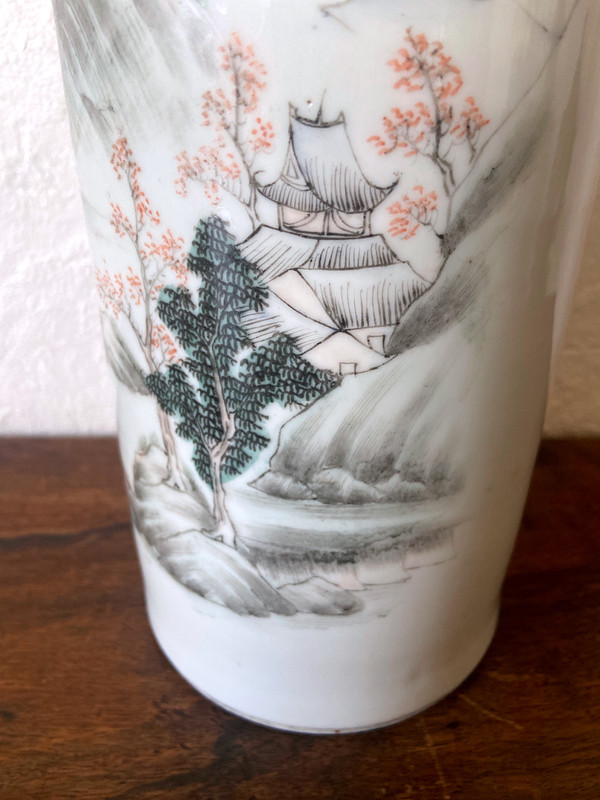 Chinese porcelain scroll vase