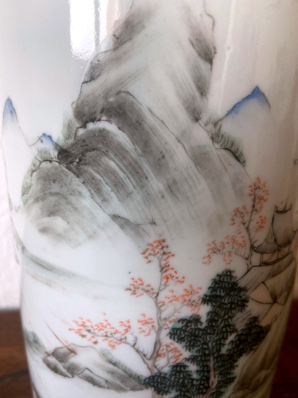 Chinese porcelain scroll vase