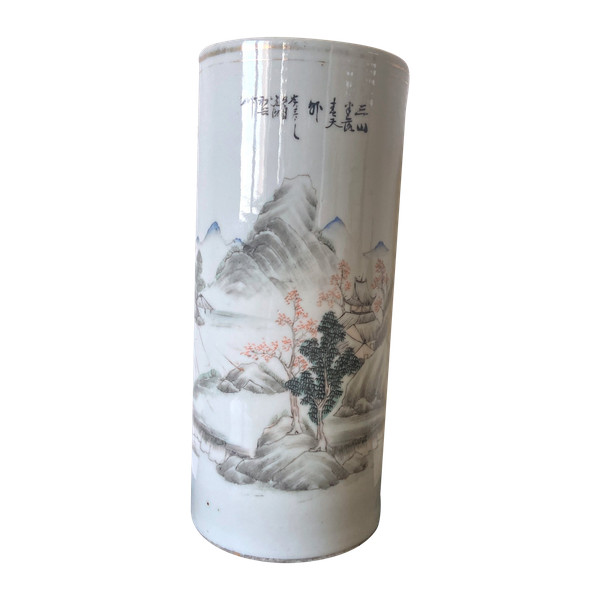 Chinese porcelain scroll vase