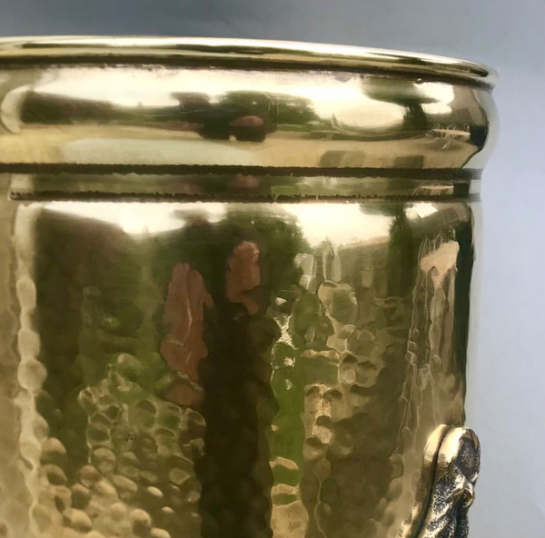 Hammered brass umbrella/cane holder