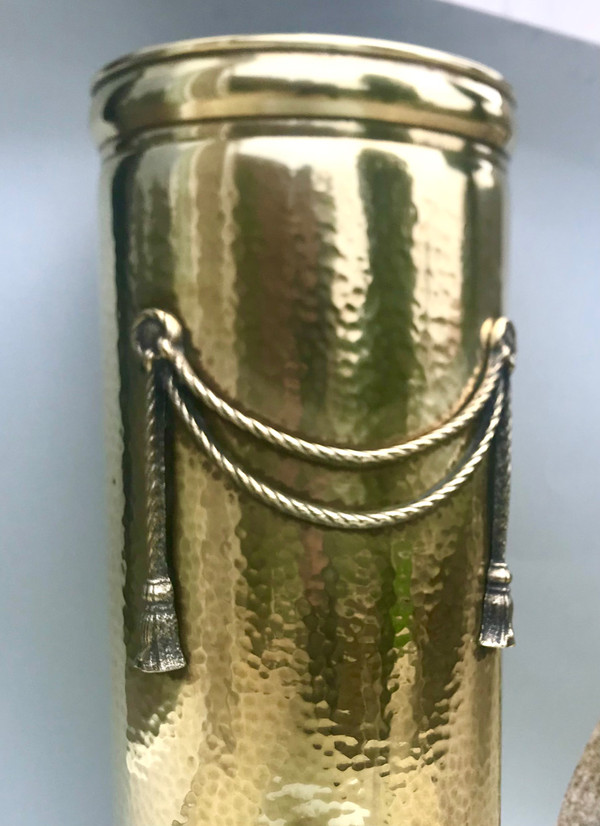 Hammered brass umbrella/cane holder