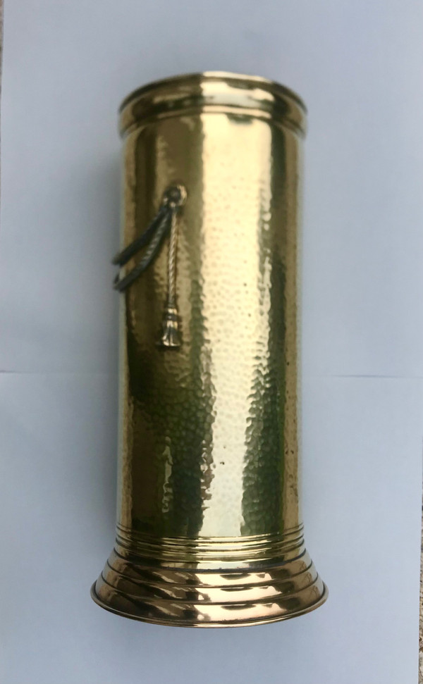 Hammered brass umbrella/cane holder