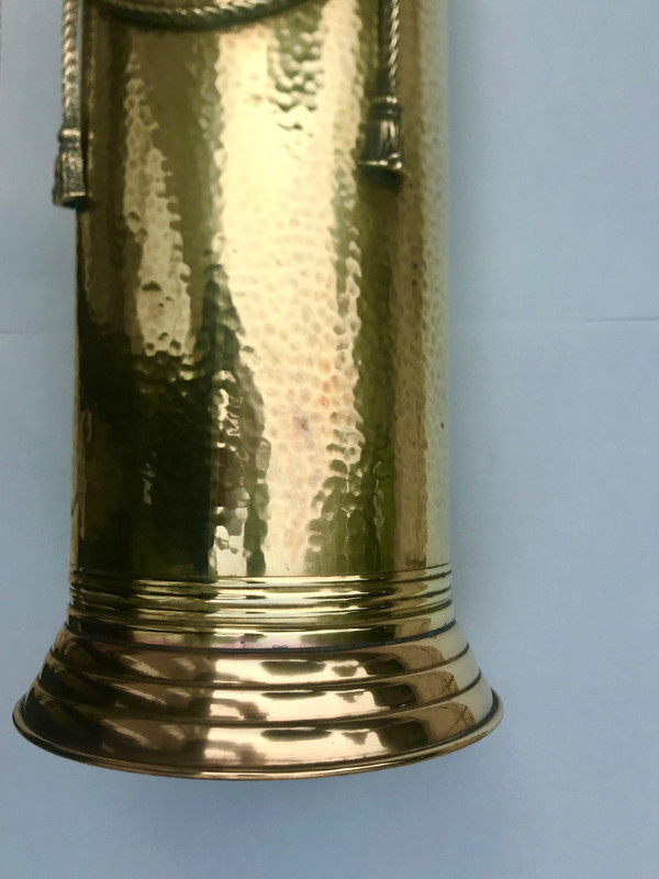 Hammered brass umbrella/cane holder