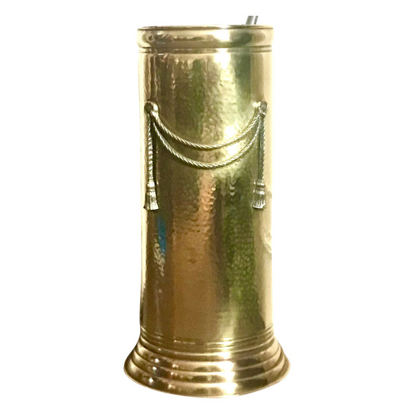 Hammered brass umbrella/cane holder