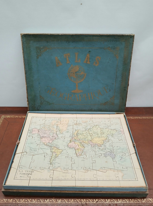Puzzle Ancien Du 19ème Siècle - Atlas Géographique Wogue & Lewy - 7 Planches En Bois