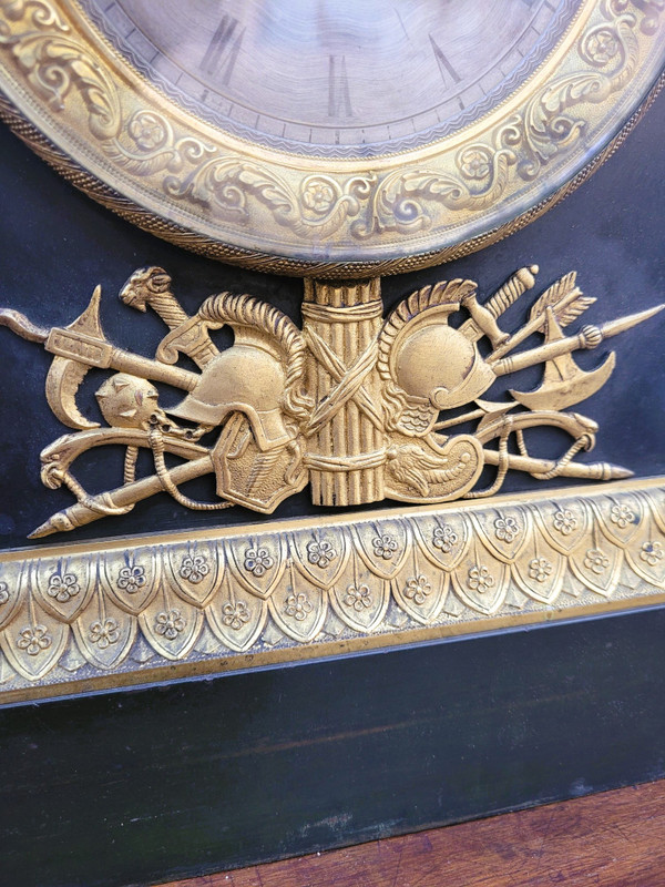 Clock with Warrior Helmet, Bronze, 19th Century
