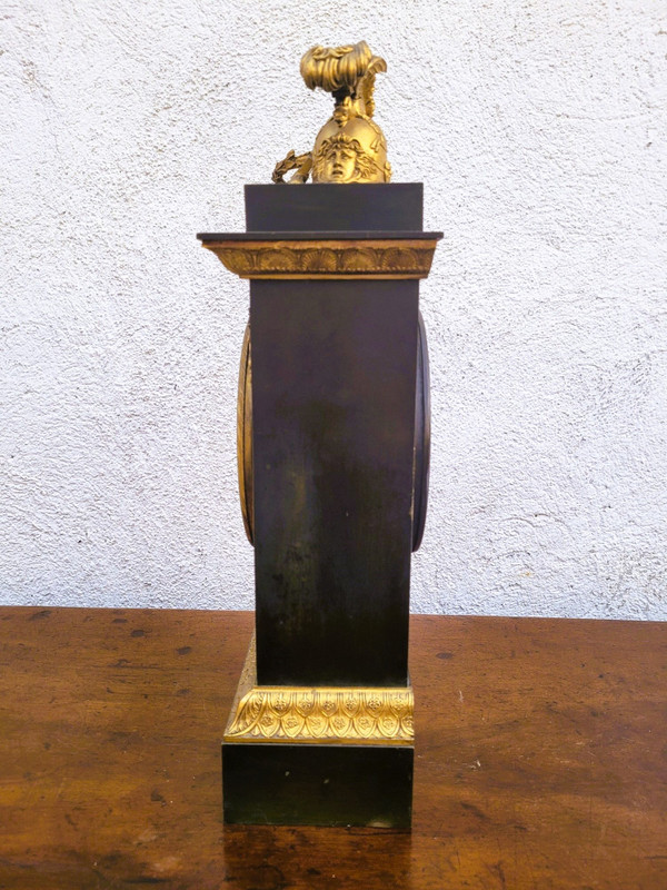 Clock with Warrior Helmet, Bronze, 19th Century