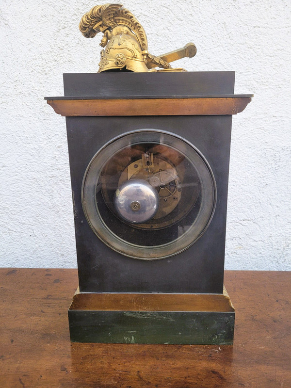 Clock with Warrior Helmet, Bronze, 19th Century