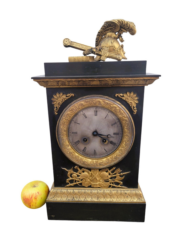 Clock with Warrior Helmet, Bronze, 19th Century
