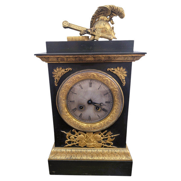 Clock with Warrior Helmet, Bronze, 19th Century