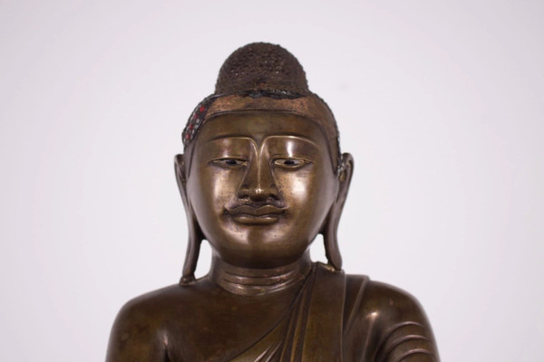 Burmese bronze Buddha, Mandalay period.
