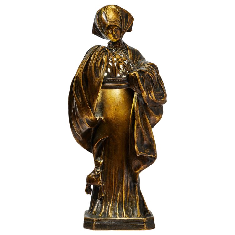 Laporte Blairsy, "Relic" Lamp / Night Light, Art Nouveau Bronze