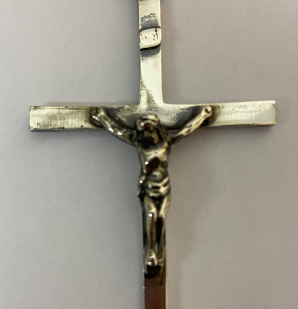 18th century solid silver holy water font