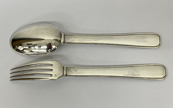 Solid silver christening cutlery