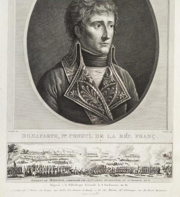 Bonaparte Napoleon Gravur aus dem 19. Jahrhundert aus der Kaiserzeit