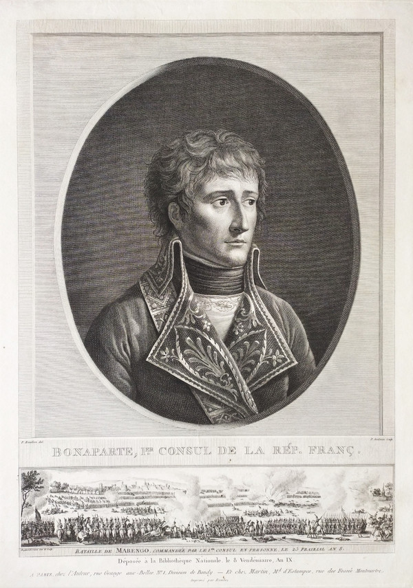 Bonaparte Napoleon Gravur aus dem 19. Jahrhundert aus der Kaiserzeit