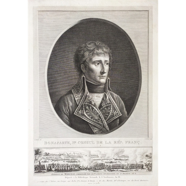 Bonaparte Napoleon Gravur aus dem 19. Jahrhundert aus der Kaiserzeit