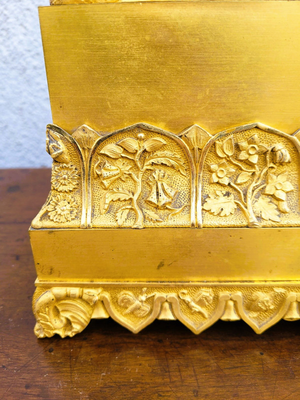 Chinese Gilt Bronze Clock with Bird, 19th Century
