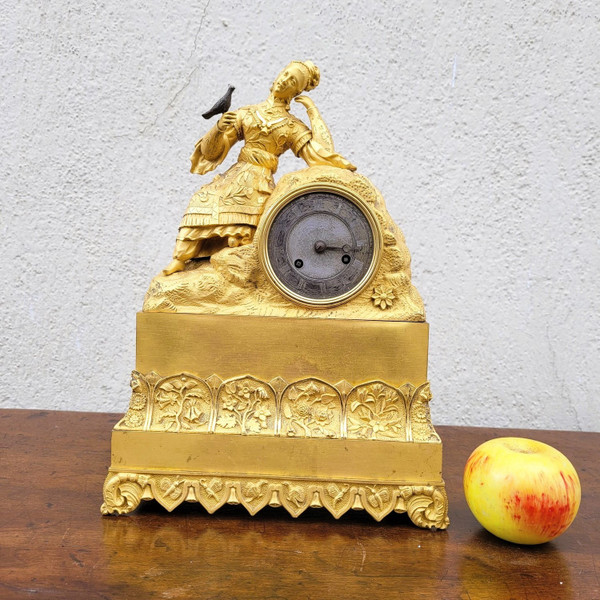 Chinese Gilt Bronze Clock with Bird, 19th Century