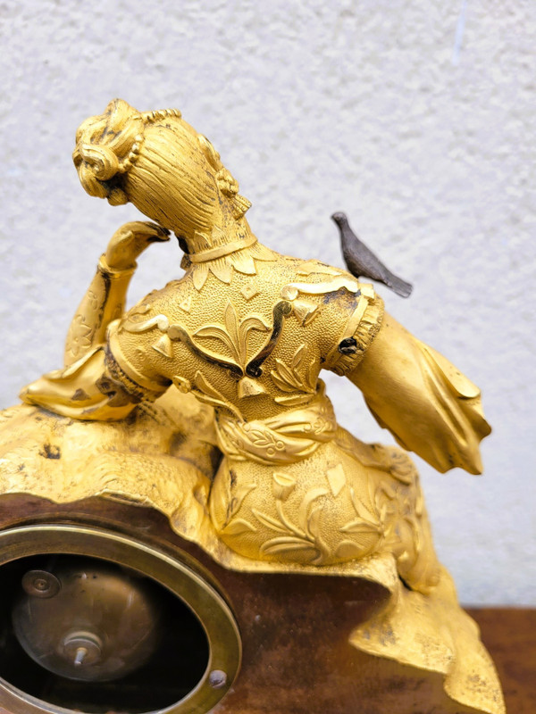 Chinese Gilt Bronze Clock with Bird, 19th Century