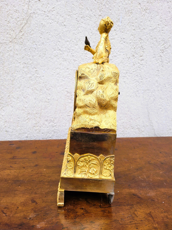 Chinese Gilt Bronze Clock with Bird, 19th Century