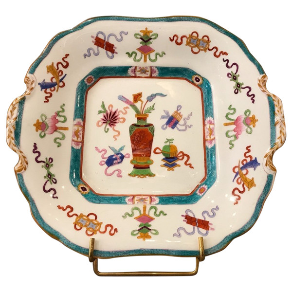 Bellissimo piatto da torta in porcellana inglese di Minton del XIX secolo 
