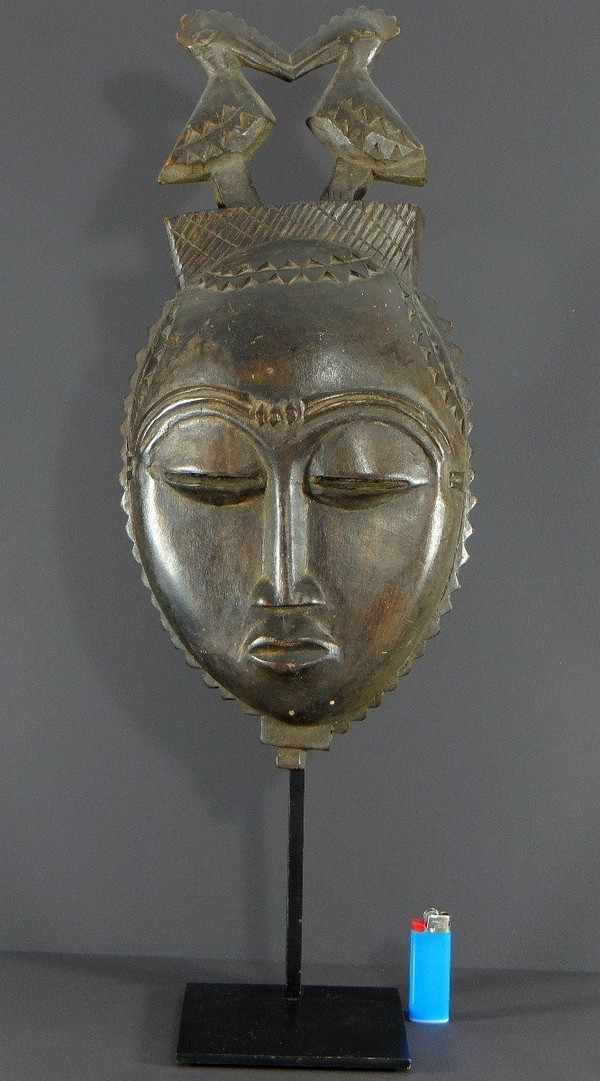 Côte d'Ivoire, Peuple Yaouré, Vers 1950, Masque De Danse Anthropomorphe Société "dyé" .