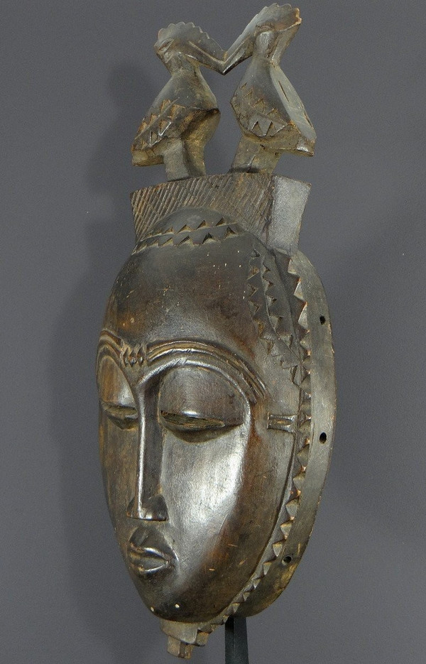 Côte d'Ivoire, Peuple Yaouré, Vers 1950, Masque De Danse Anthropomorphe Société "dyé" .