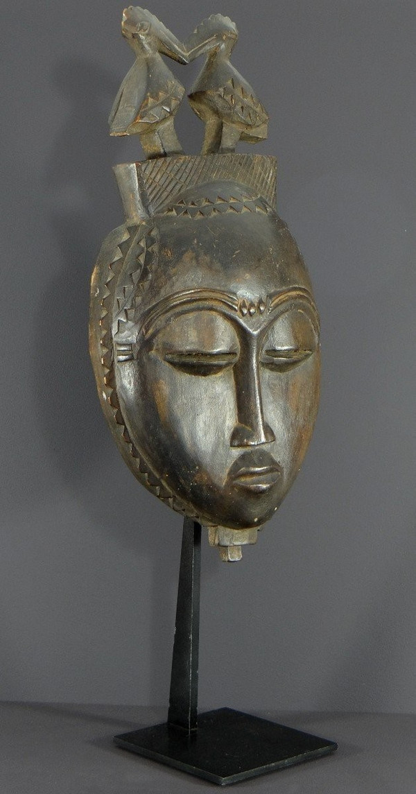 Côte d'Ivoire, Peuple Yaouré, Vers 1950, Masque De Danse Anthropomorphe Société "dyé" .