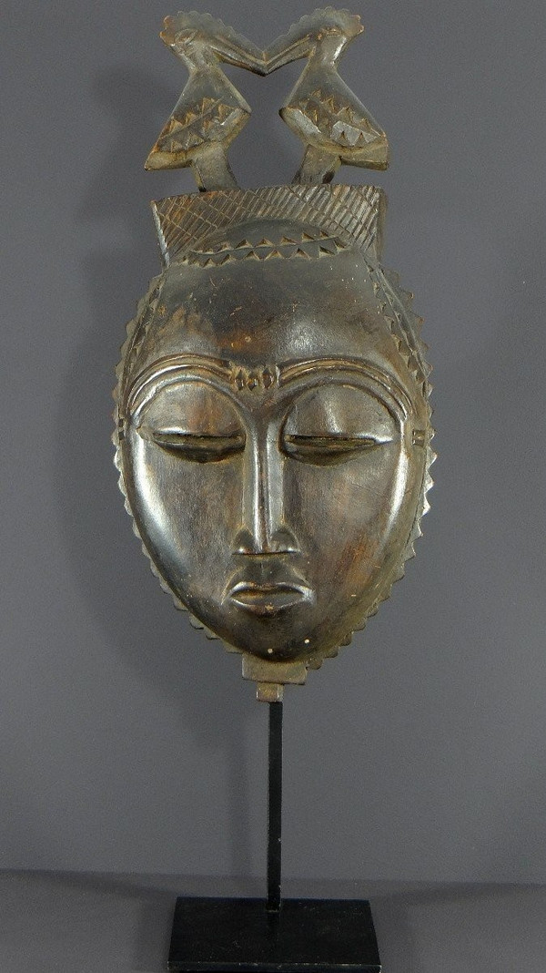 Côte d'Ivoire, Peuple Yaouré, Vers 1950, Masque De Danse Anthropomorphe Société "dyé" .