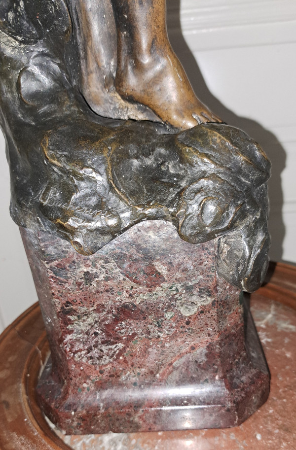 Sculpture signed A. Bacherini Female nude in Bronze