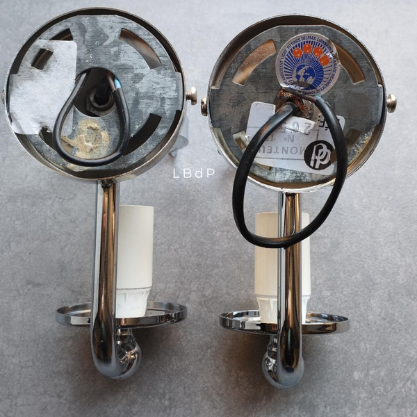 Pair of Spage-Age wall lights from 1970'