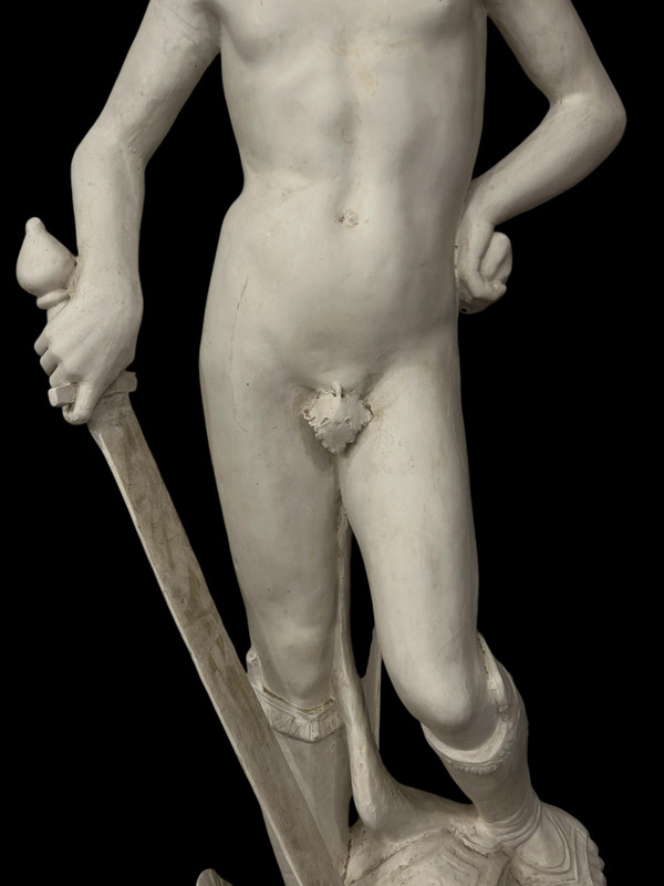 David D'après Donatello Important 20th Century Plaster Sculpture H 145 Cm
