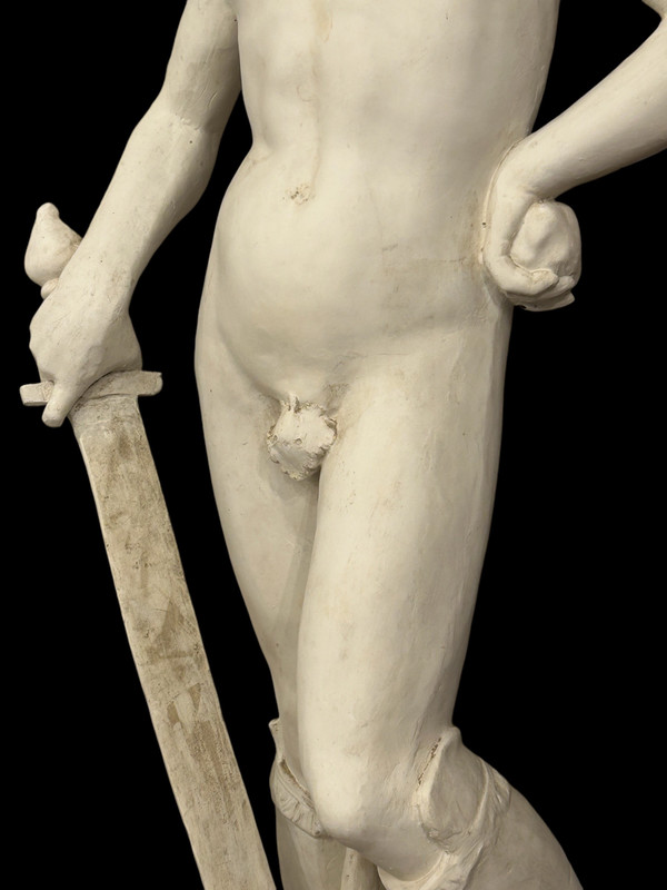 David D'après Donatello Important 20th Century Plaster Sculpture H 145 Cm