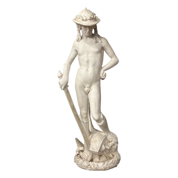 David D'après Donatello Important 20th Century Plaster Sculpture H 145 Cm