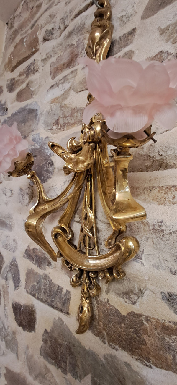 Paire d appliques laiton massif  81 x 49