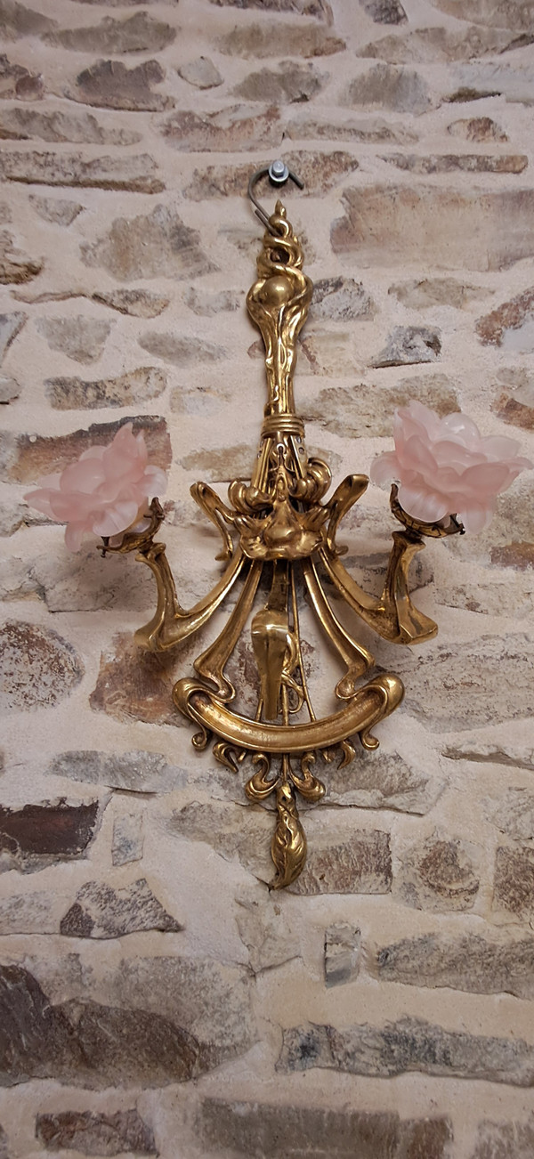 Paire d appliques laiton massif  81 x 49
