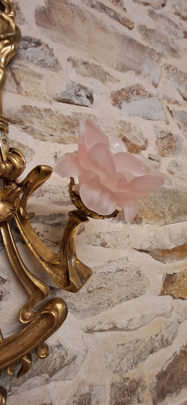 Paire d appliques laiton massif  81 x 49