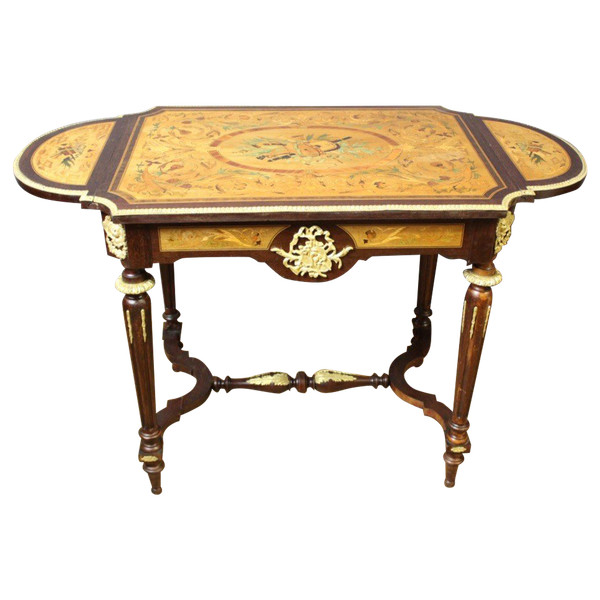 Table De Milieu Napoléon III En Marqueterie Vers 1880