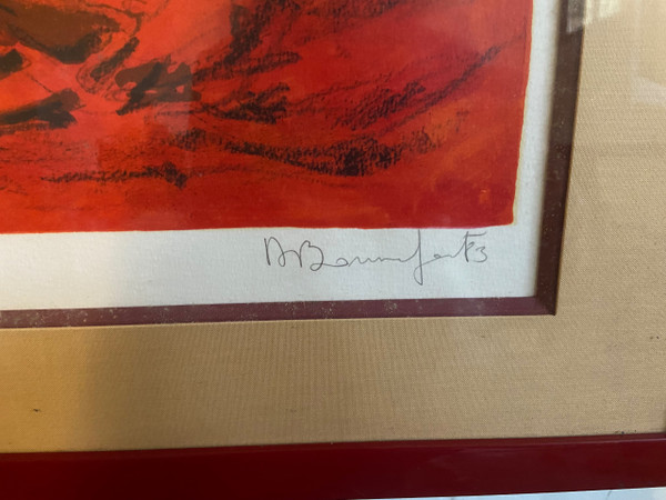 "Feu et Flammes" Litografia di Alain Bonnefoit.
