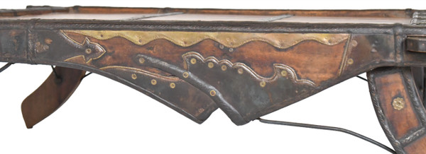Table basse selle pour éléphant en bois et métal