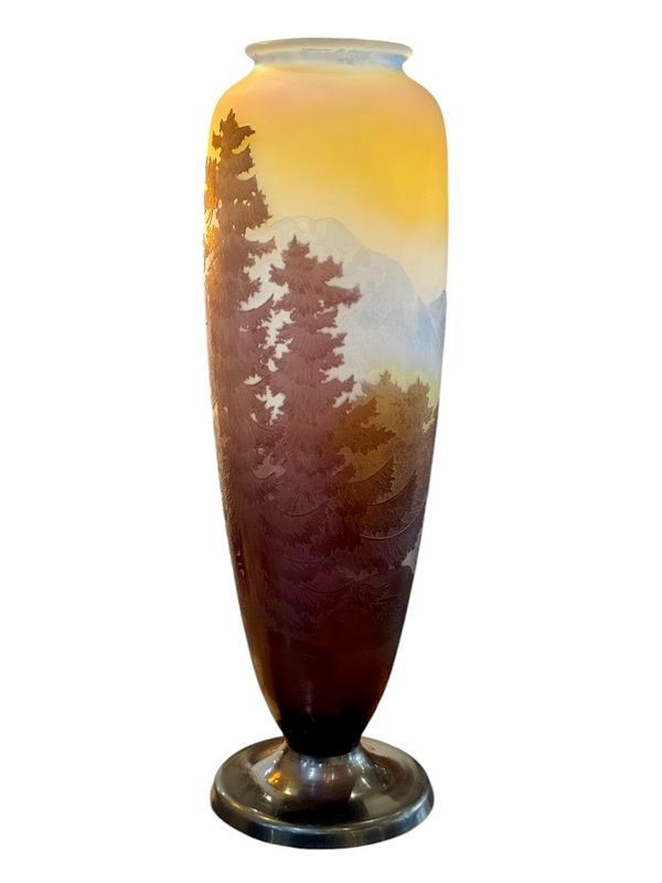Emile Gallé Art Nouveau "Alpine Landscape" vase