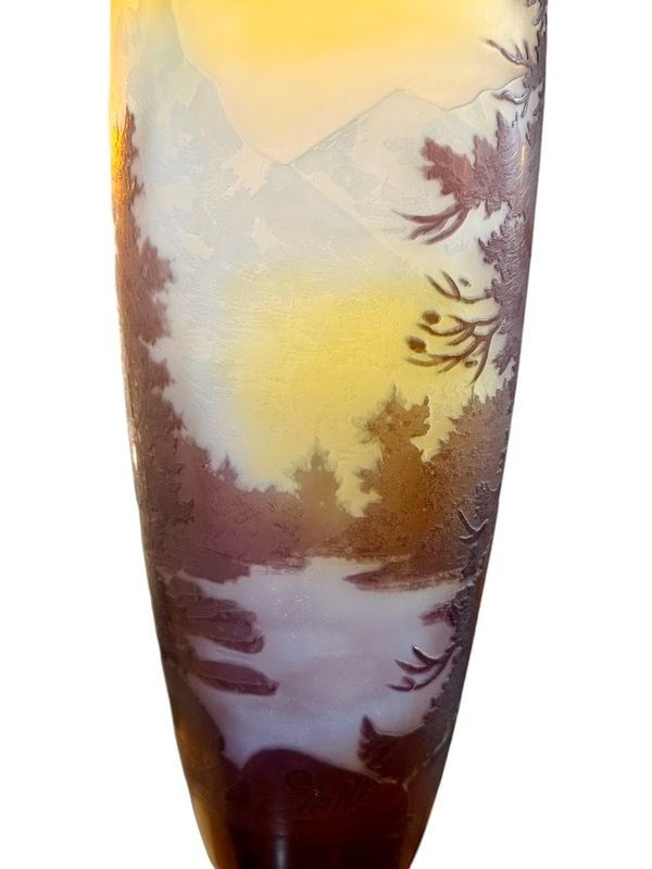 Emile Gallé Art Nouveau "Alpine Landscape" vase