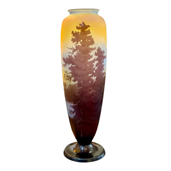 Emile Gallé Art Nouveau "Alpine Landscape" vase