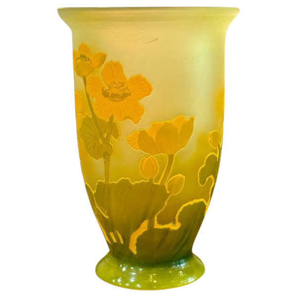Emile Gallé Art Nouveau "Renoncules des Prés" vase