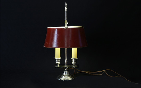 Lampe Bouillotte en bronze argenté XIXème siècle